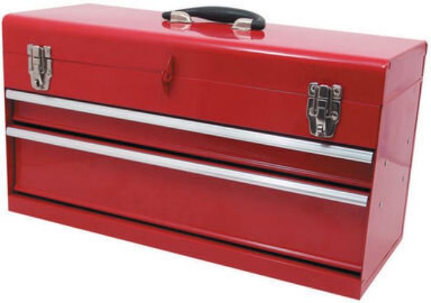 Picture of TOOLBOX TBD132A-X RED 2 DRAWER PORTABLE TOOLBOX W/ BALL BEARING SLIDES