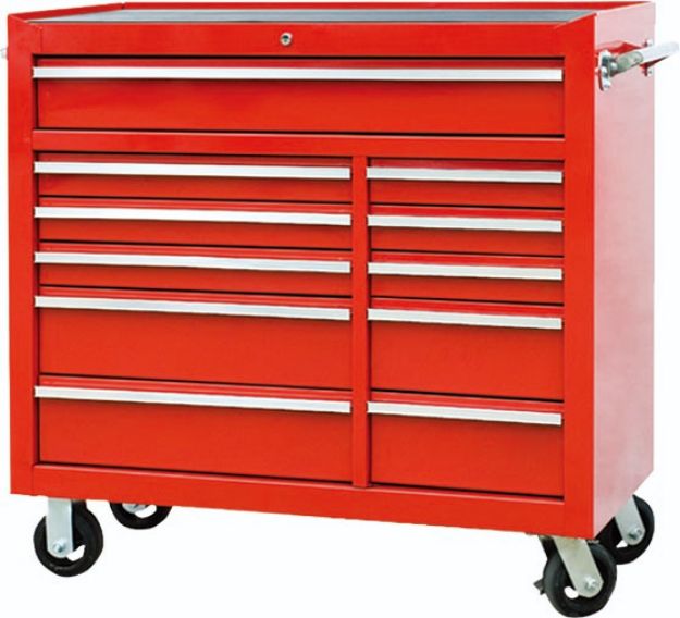 Picture of TOOLCHEST TBR4411-X RED 11 DRAWER TOOL CABINET W/ CASTORS & BALL BEARING SLIDES