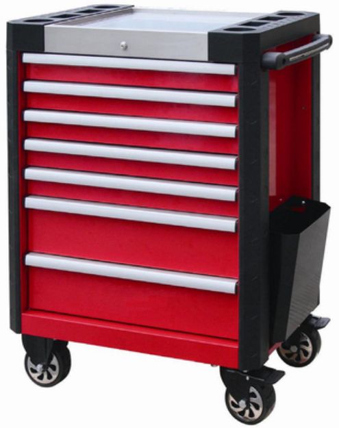 Picture of 7 DRAWER WITH STAINLESS WORKTOP AND PLASTIC COMPARTMENTS TOOLBOX TBR5607H-XLIFT & HATCH DRAWERS ... BALL BEARING