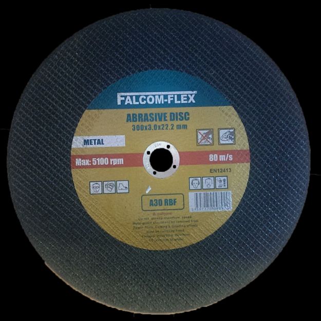 Picture of FALCOM 300x3x20MM 12&#039;&#039; STEEL CUTTING DISCS FLAT