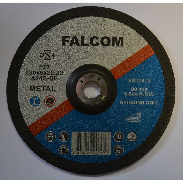 Picture of FALCOM 230x6x22MM 9&#039;&#039; DPC STEEL GRINDING DISCS