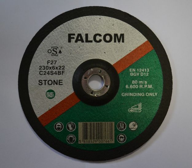 Picture of FALCOM 230x6x22MM 9&#039;&#039; DPC STONE GRINDING DISCS