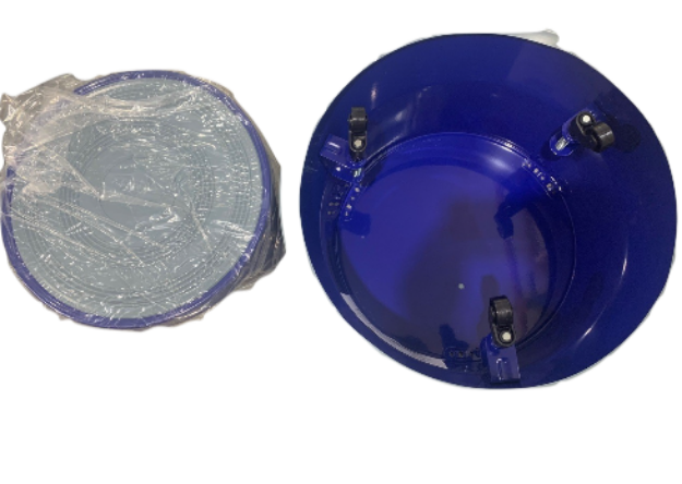 Picture of BARTON KICKSTEP BLUE COATED FINISH SNAP LOCKS TOGETHER W/ 3 SPRING LOADED CASTORS Ø288-437 x H424