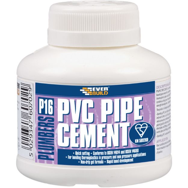 Picture of EVERBUILD P16 PLUMBERS PVC PIPE CEMENT 250MM P16PIPE
