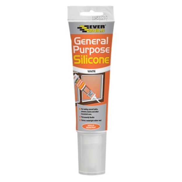 Picture of EVERBUILD 80ML TUBE WHITE SILICONE GENERAL PURPOSE