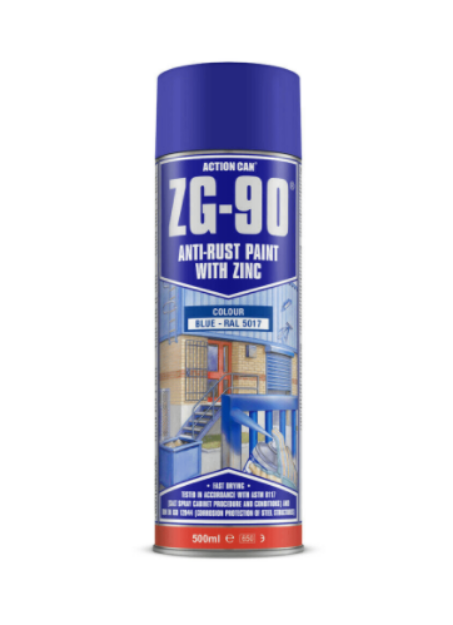 Picture of Action Can Zg-90 500Ml Blue Cold Zinc Galvanising Spray Paint