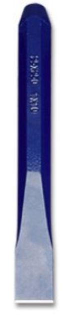 Picture of GROZ Cold Chisel (Octagonal) Length 6" (150mm) blade width 1/2" (13mm stock 7/6" (11mm) - Oxford Blue  Striking end in linished/