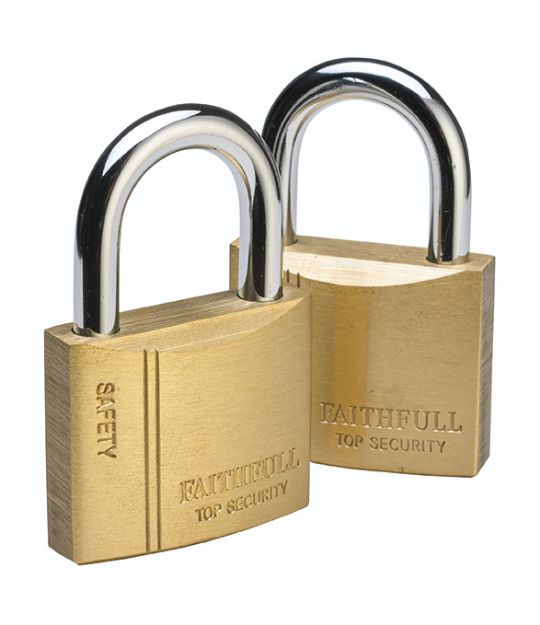 Picture of FAITHFULL FAIPLB40KA BRASS PADLOCK TWIN PACK 40MM WIDTH