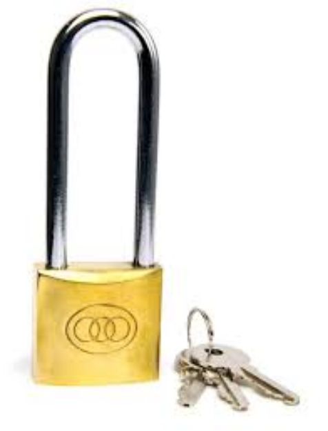 Picture of TRICIRCLE NO.262L 25mm LONG REACH BRASS PADLOCK