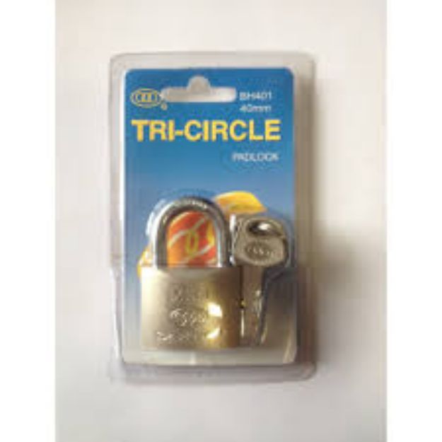 Picture of TRICIRCLE NO.BH501 50mm PADLOCK BRASS CYLINDER
