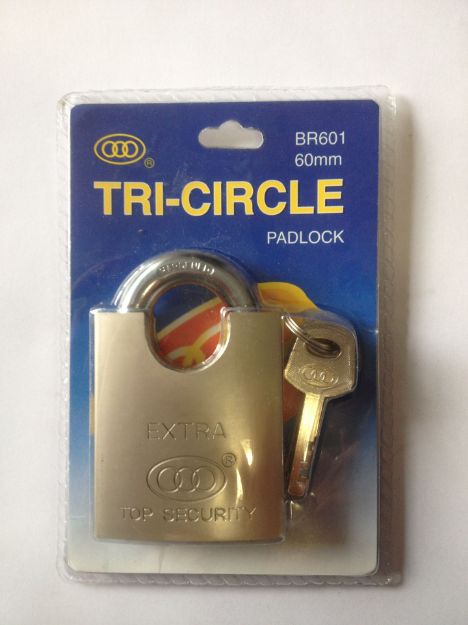 Picture of TRICIRCLE NO.BR601 60mm PADLOCK BRASS CYLINDER