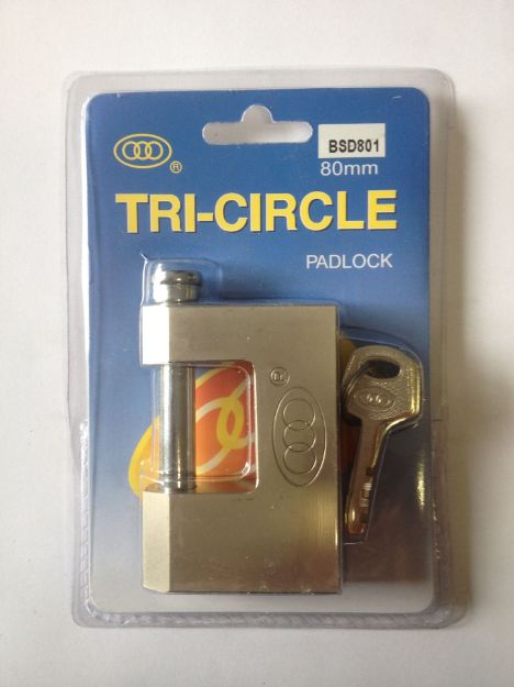 Picture of TRICIRCLE NO.BSD801 80mm SHUTTER LOCK BRASS CYLINDER