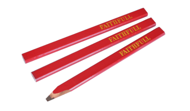 Picture of FAITHFULL CARPENTERS PENCILS (3) RED - MEDIUM