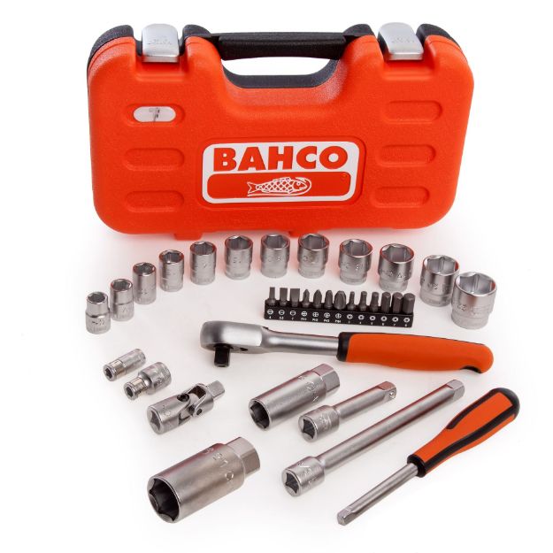 Picture of Bahco S33 1/4" & 3/8" Socket Set 34 pc