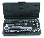 Picture of ROLSON 36109 40pc 1/4&#039;&#039; & 3/8&#039;&#039; DR SOCKET SET, 04-17mm, 5/32-1/2&#039;&#039;, EXTENSIONS, ADAPTORS & RATCHET