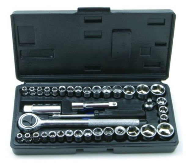 Picture of ROLSON 36109 40pc 1/4&#039;&#039; & 3/8&#039;&#039; DR SOCKET SET, 04-17mm, 5/32-1/2&#039;&#039;, EXTENSIONS, ADAPTORS & RATCHET