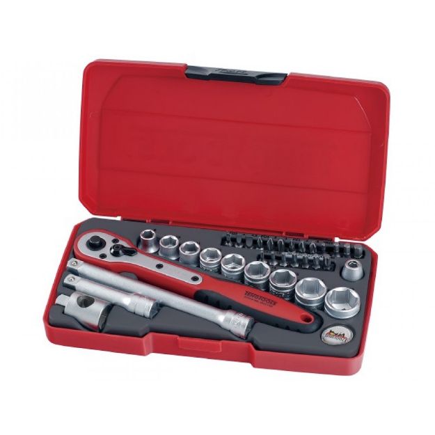 Picture of TENGTOOL T3834 34pc 3/8&#039;&#039; DR METRIC SOCKET SET