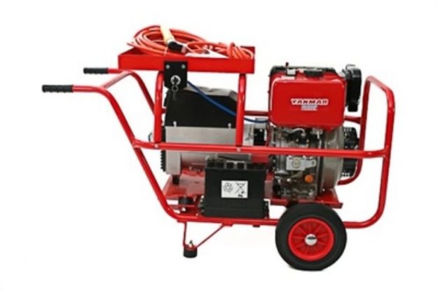 Picture of PG200A DC-HT2 200amp 4 KVA PETROL WELDER GENERATOR , TROLLEY FRAME C/W LEADS  13HP 