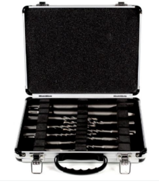 Picture of Bosch 11pc SDS Plus Bit Set In Metal Case Includes 5x110mm 6x110mm 7x110mm 8x110mm 6x160mm 7x160mm 8x160mm 10x160mm 12x160mm Flat Chisel & Pointed Chisel 2608578765