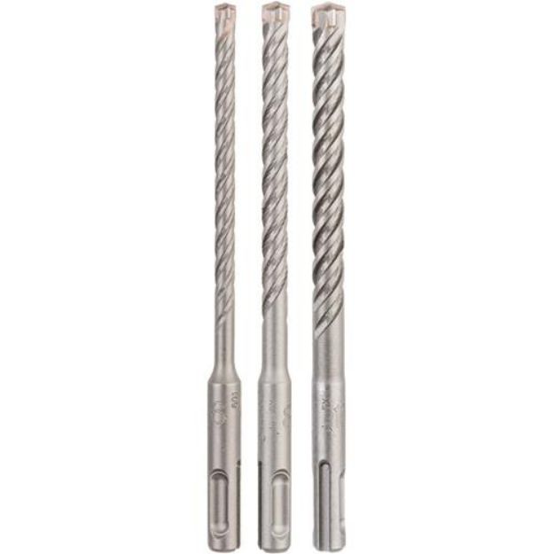 Picture of Bosch 3pc SDS Plus Drill Bit Set 5 Cutter 