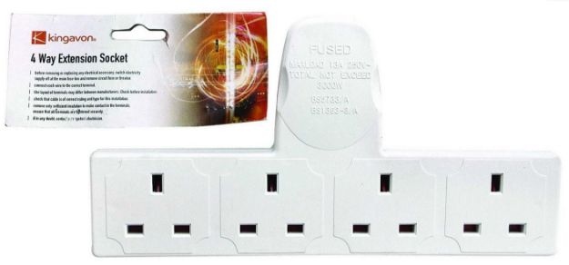 Picture of KINGAVON BB-PA098 4 WAY EXTENSION SOCKET