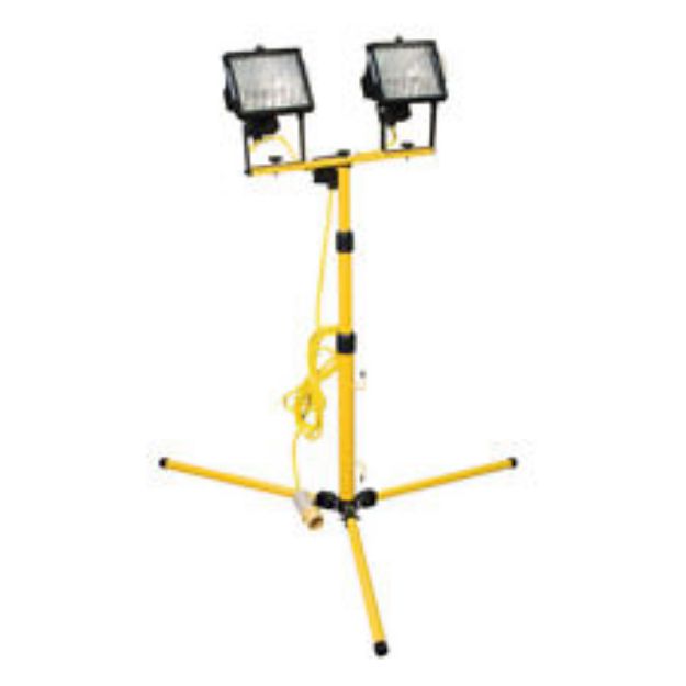 Picture of 220V TWIN SITE LIGHT 2X500W 3Mtr TELESCOPIC TRIPOD 3G 1.5MM CABLE