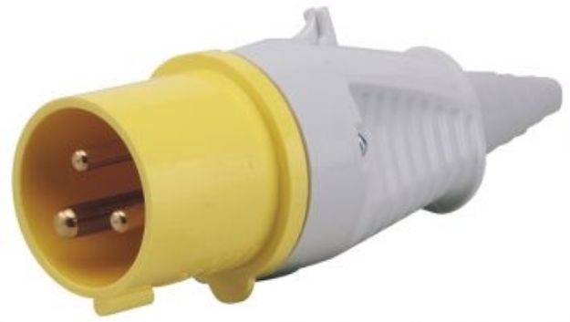 Picture of TRAILING PLUG 32AMP 110V YELLOW 3 PIN