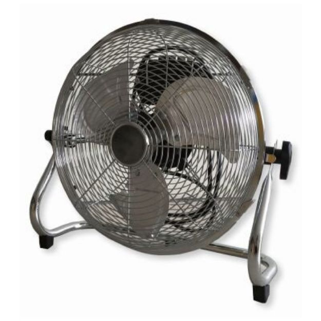 Picture of 12" 220V Metal Floor Fan - 50W Motor - 3 Speed Dial Control