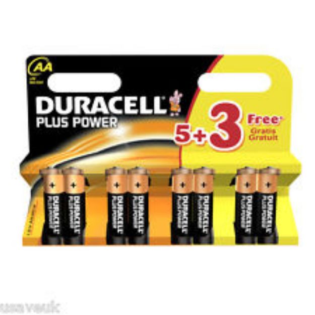 Picture of XM DURACELL PLUS AA (8pk) LR6 1.5V ALKALINE BATTERIES **XMS16BATTAA