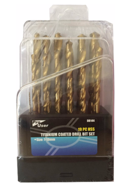 Picture of PROUSER 19PC HSS TITANIUM COATED DRILL BIT SET