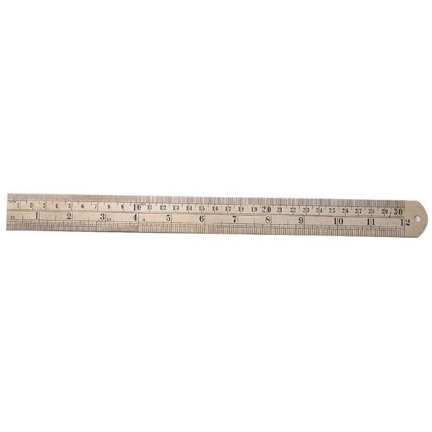 Picture of AK 12'' 300mm STEEL RULE HTC-6801B ONE SIDED MARKING METRIC