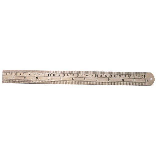 Picture of AK 12'' 300mm STEEL RULE HTC-6801B ONE SIDED MARKING METRIC