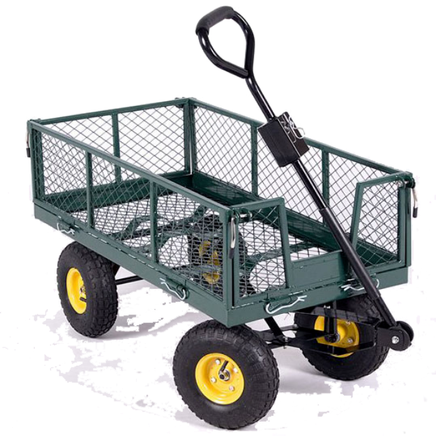 Picture of TC1840A GARDEN CART 38x20'', 300KG CAP, DROP SIDES & PNEUMATIC WHEELS