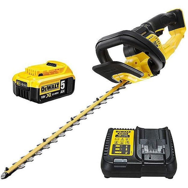 Picture of Dewalt DCMHT563P1 18V XR 550mm Heavy Duty Hedgetrimmer With 25mm Blade Gap C/W 1 x 5.0ah Li-ion Battery & Charger