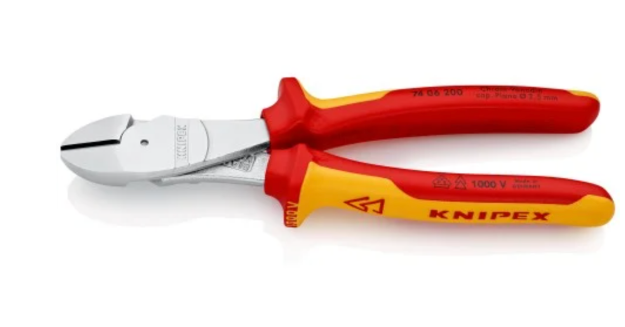 Picture of Knipex Force Side Cutter VDE with multi component handle 200mm 74 06 200