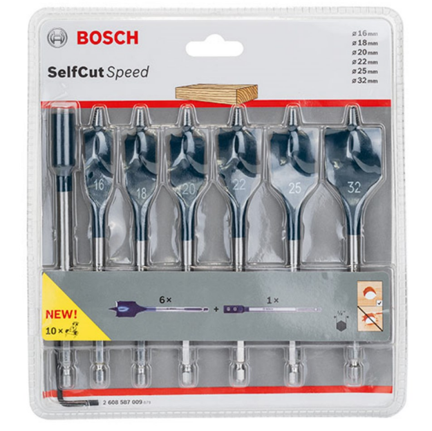 Picture of Bosch 2608587009 7 piece Self cut drill bit set (16 – 32mm)