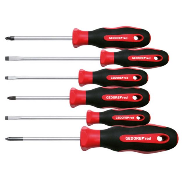 Picture of GEDORE RED R38002106 6PC SCREWDRIVER SET 3x FLAT & 3x POZI