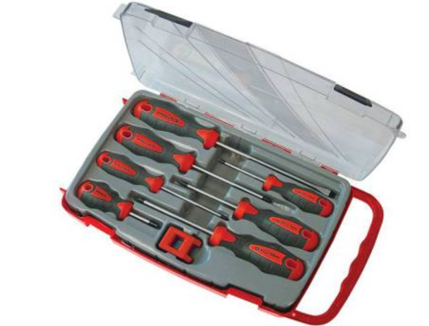 Picture of Faithfull FAISDSET8PRO Soft-Grip Screwdrivers and Magnetiser - 8 Piece
