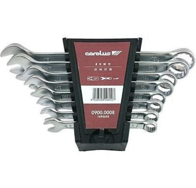 Picture of CAROLUS 8-19MM COMBO SPANNER SET SET 0900-080VK SIZES 8,9,10,11,13, 14,17 & 19mm COMBINATION SPANNER