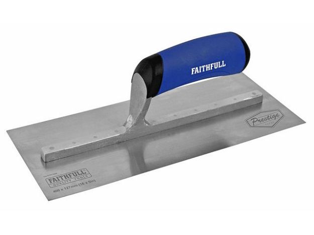 Picture of FAITHFULL FAIPTPT16SS PRESTIGE STAINLESS PRE-WORN PLASTERING TROWEL 400 X 125MM