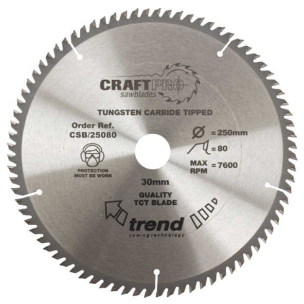 Picture of Trend CRAFT SAW BLADE 250MM X 80T X 30MM