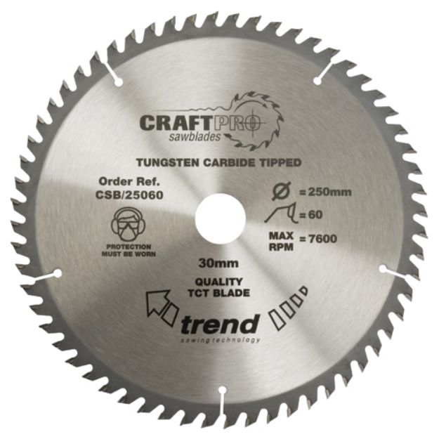 Picture of Trend CRAFT SAW BLADE 250MM X 60T X 30MM