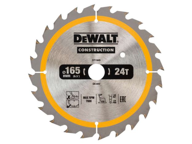 Picture of DEWALT DT1949 165x20mm Z-24 TCT BLADE CORDLESS SKILSAW