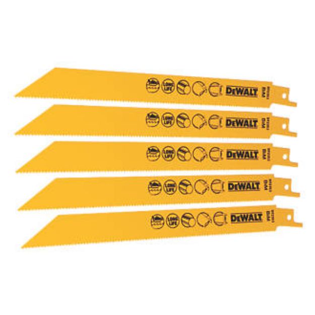 Picture of Dewalt DT2353 Pkt 5 Sabre Saw Blades 203mm 14TPI Metal