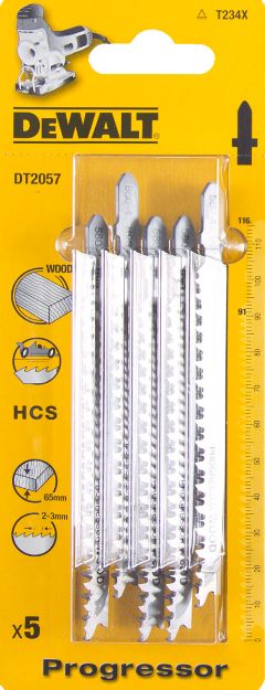 Picture of Dewalt DT2057 Pkt 5 Jigsaw Blades T234X Wood (Full Length 116mm)