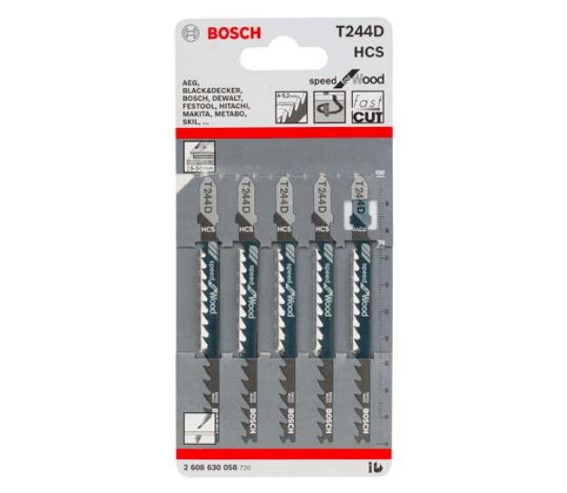 Picture of Bosch T244D Pkt 5  Timber Jigsaw Blades (75mm) 2 608 630 058