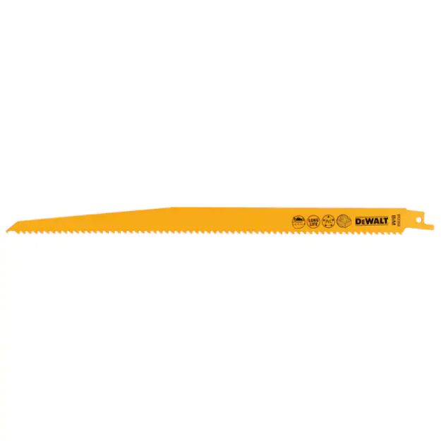 Picture of Dewalt DT2350 Pkt 5 Reciprocating/Sabre Saw Blades 305mm 6TPI Wood With Nails & Plastic S1411VF