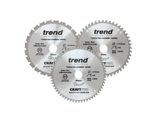 Picture of Trend CSB-CC216/3PK Mixed Craft Saw Blade 216mm 3PK