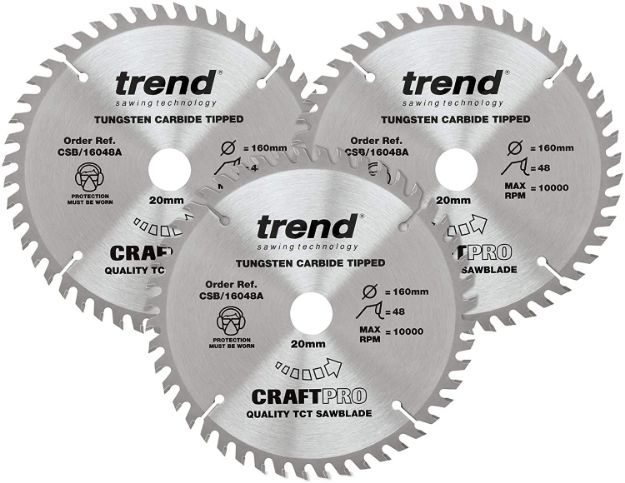 Picture of Trend CSB-165-3PK-A Craft Saw Blade 3pc Set For Plunge Saw Includes CSB-16548B x 3