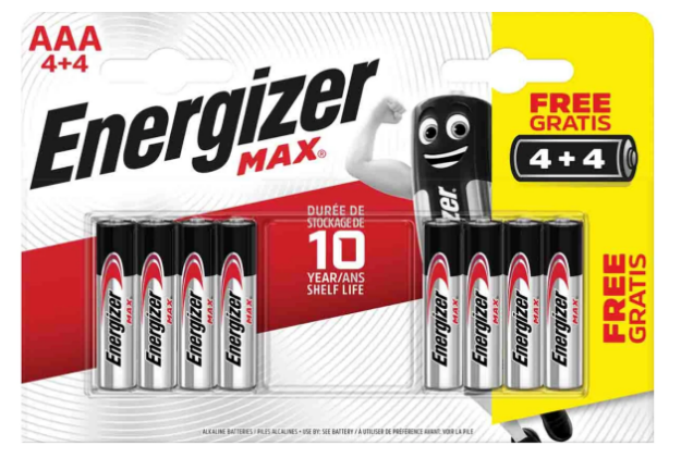 Picture of ENERGIZE BATTERIES 4+4 PACK AAA